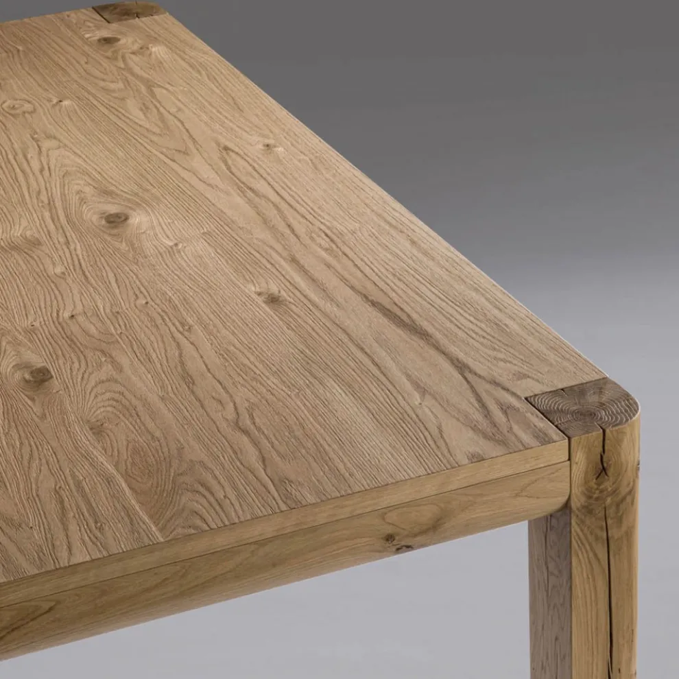 Ausziehbarer Tisch aus Tischlerplatte und quadratischen Beinen, hergestellt in Italien – Rillian