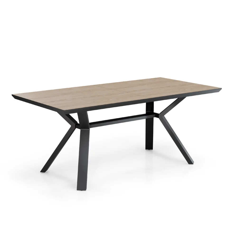 Ausziehbarer Tisch auf 240 cm aus schwarzem Metall und MDF – Donzella