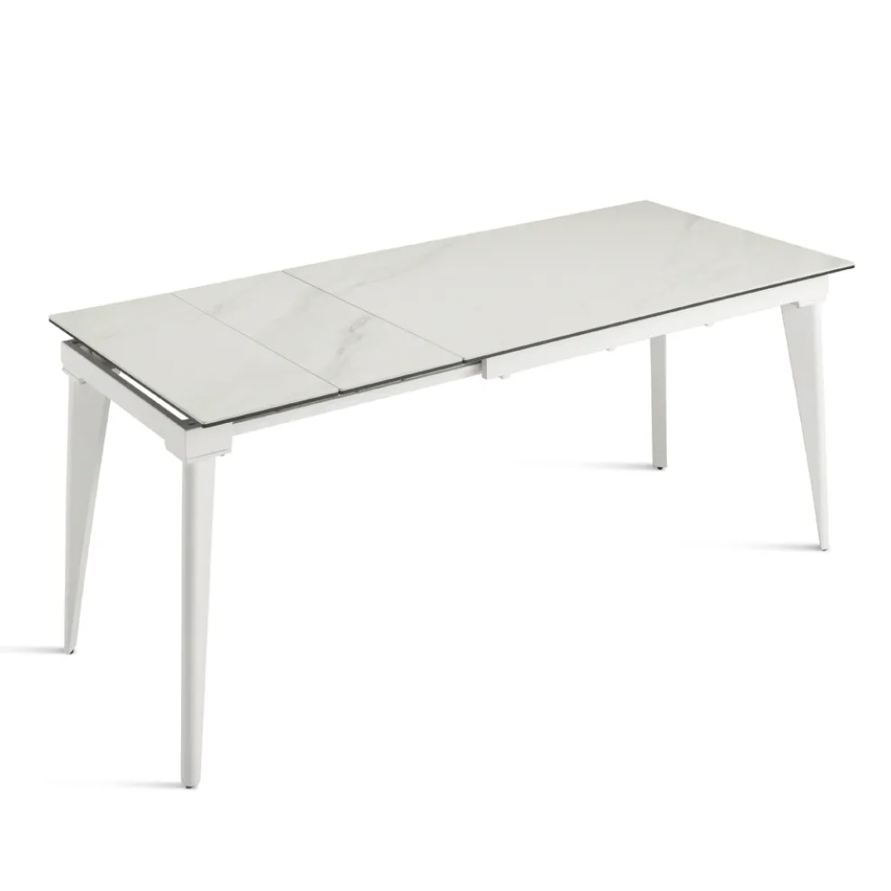 Ausziehbarer Tisch bis 180 cm Teleskop aus Metall und Feinsteinzeug - Achille