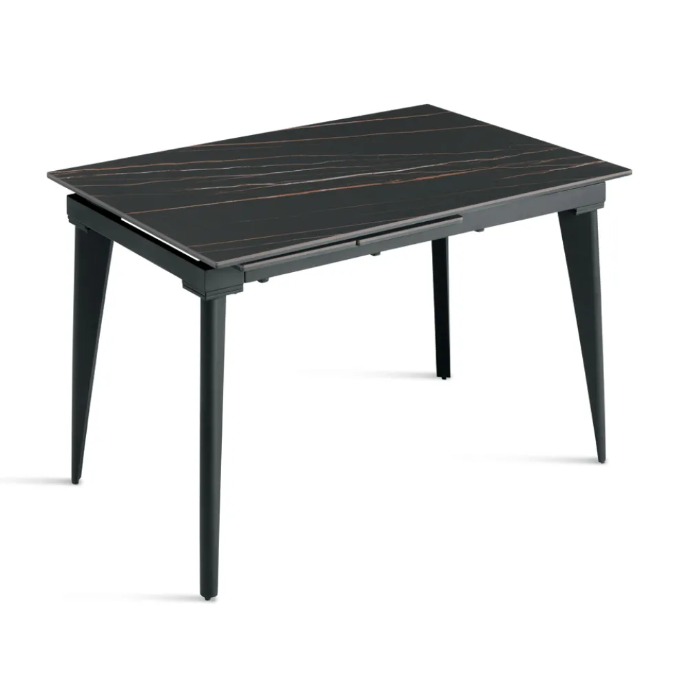 Ausziehbarer Tisch bis 180 cm Teleskop aus Metall und Feinsteinzeug - Achille