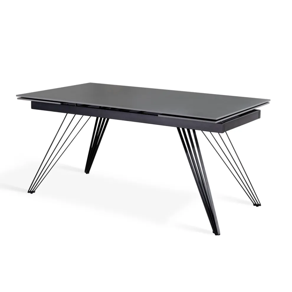 Ausziehbarer Tisch bis 240 cm aus Keramik und Metall – Bouquet