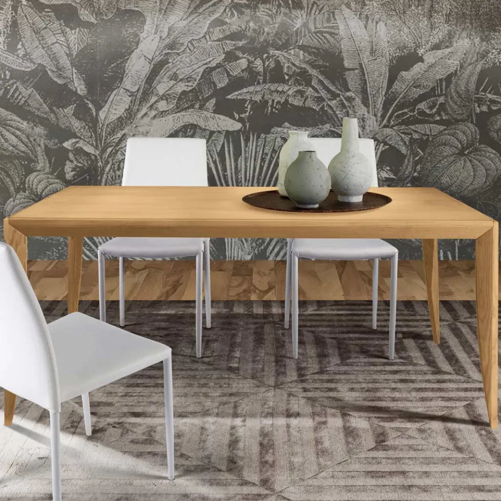 Ausziehbarer Tisch aus massivem Eschenholz, hergestellt in Italien – Judit