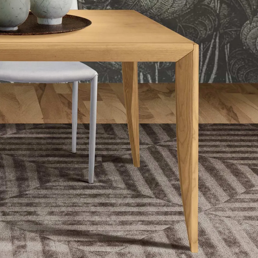 Ausziehbarer Tisch aus massivem Eschenholz, hergestellt in Italien – Judit