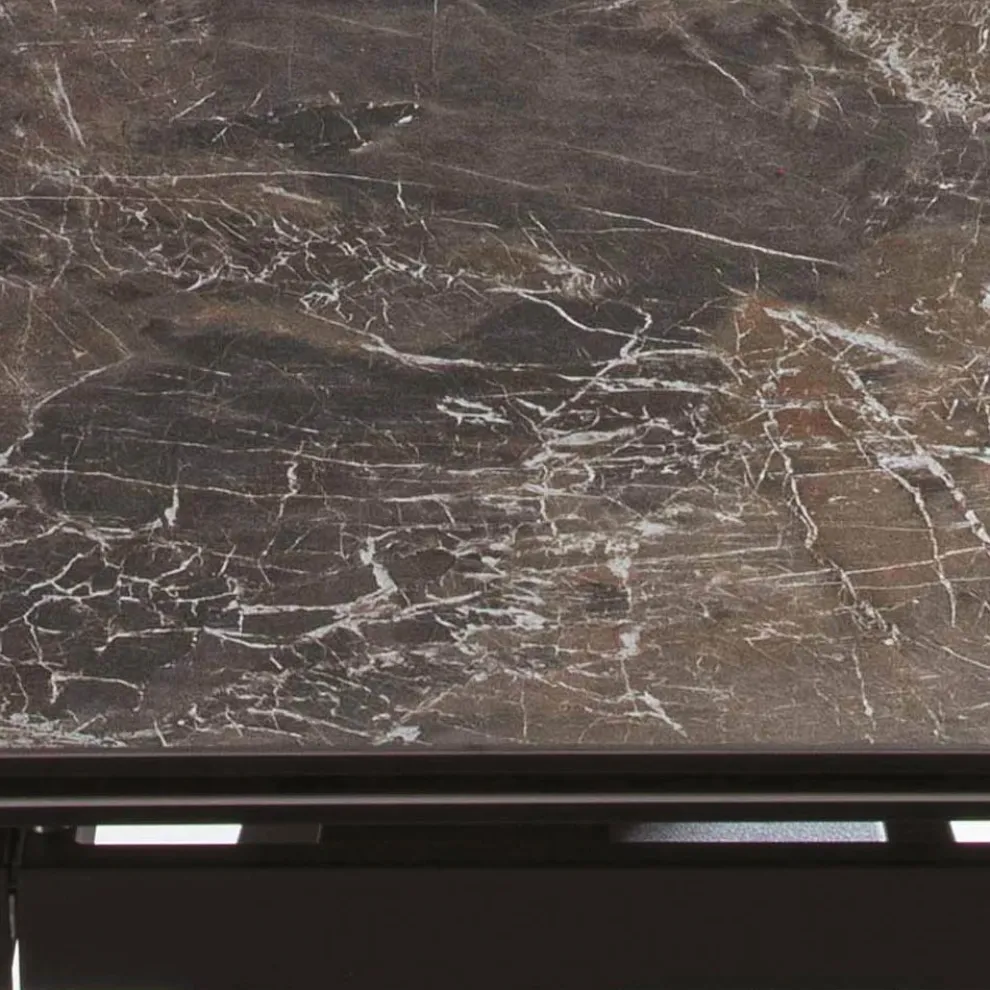 Ausziehbarer Tisch bis 280 cm aus Stahl und mattem Keramikglas - Viterbo