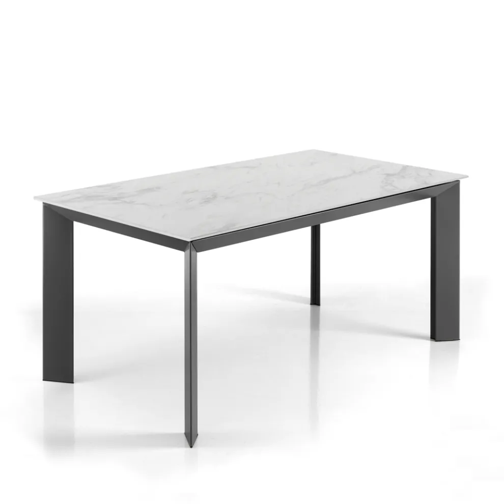 Ausziehbarer Tisch auf 220 cm aus Keramik mit Marmoroberfläche – Berice