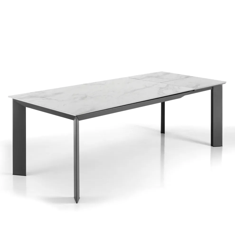 Ausziehbarer Tisch auf 220 cm aus Keramik mit Marmoroberfläche – Berice