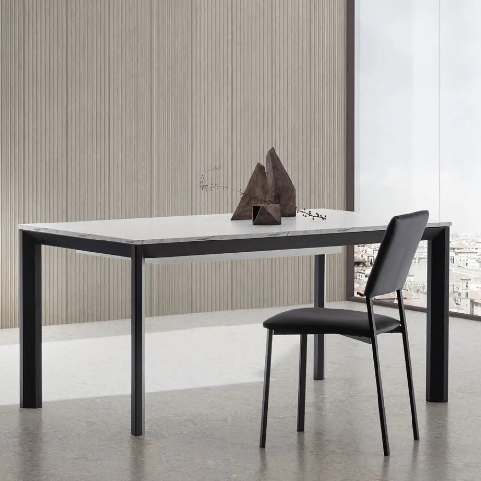 Ausziehbarer Tisch bis 334 cm aus Aluminium und HPL Made in Italy - Filiberto