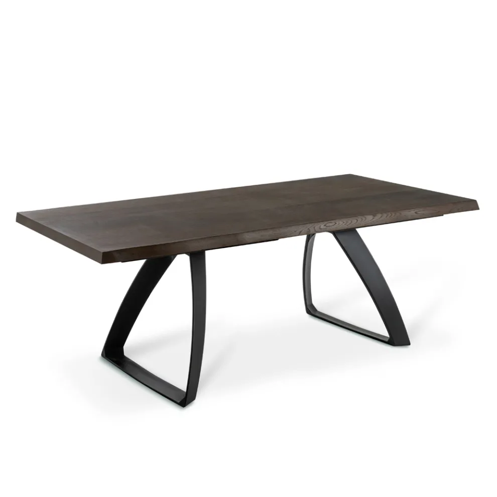 Ausziehbarer Tisch auf 300 cm aus Eichenfurnier und Aluminiumbasis – Travis