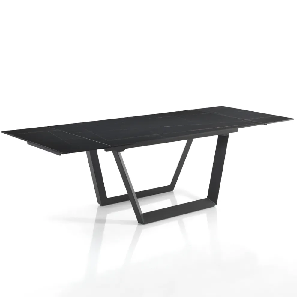 Ausziehbarer Tisch auf 240 cm aus grauem Stahl – Bonito