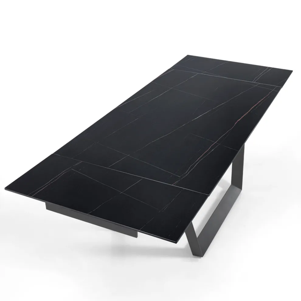 Ausziehbarer Tisch auf 240 cm aus grauem Stahl – Bonito