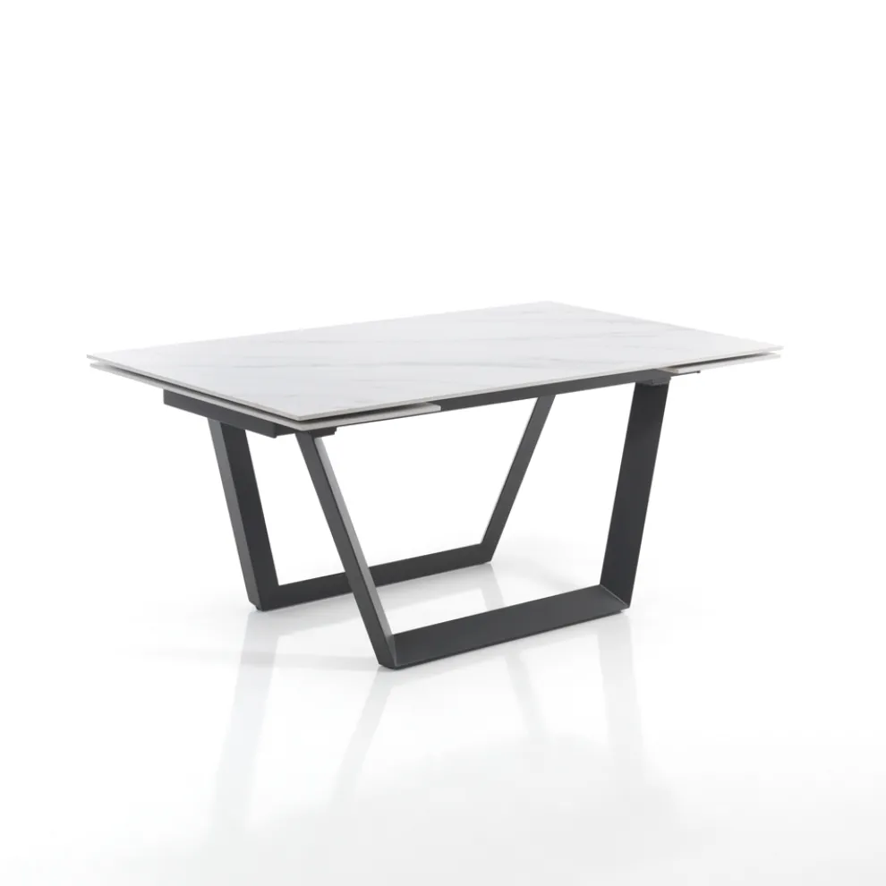 Ausziehbarer Tisch auf 240 cm aus grauem Stahl – Bonito