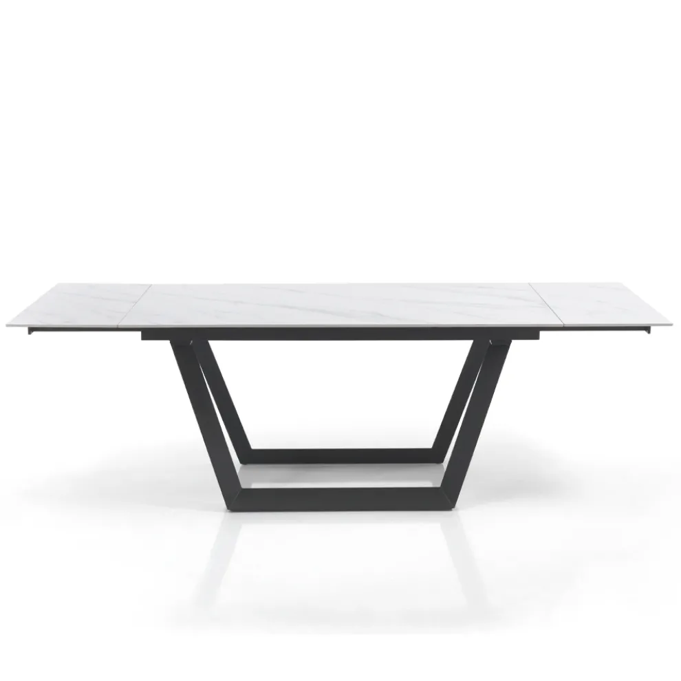 Ausziehbarer Tisch auf 240 cm aus grauem Stahl – Bonito