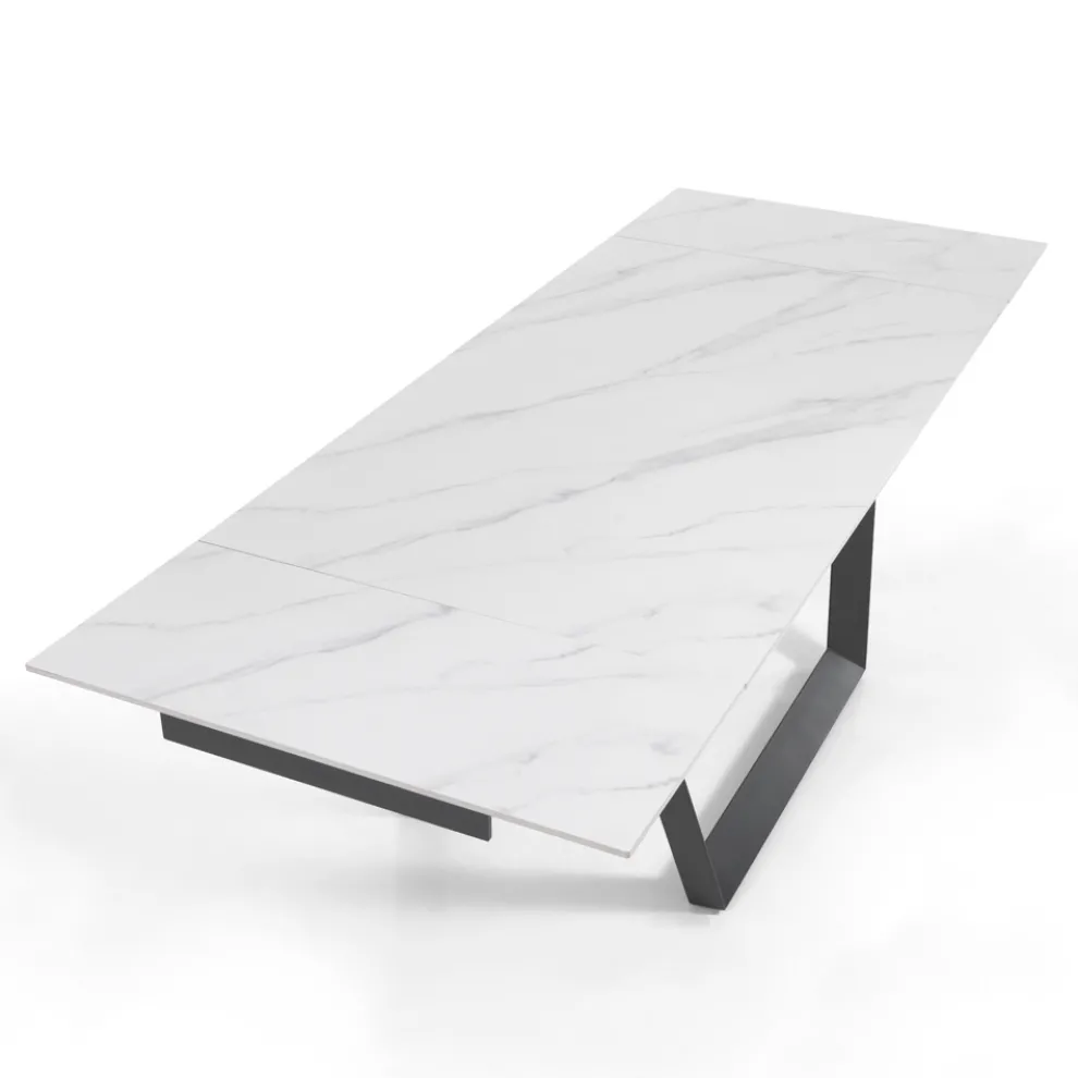 Ausziehbarer Tisch auf 240 cm aus grauem Stahl – Bonito