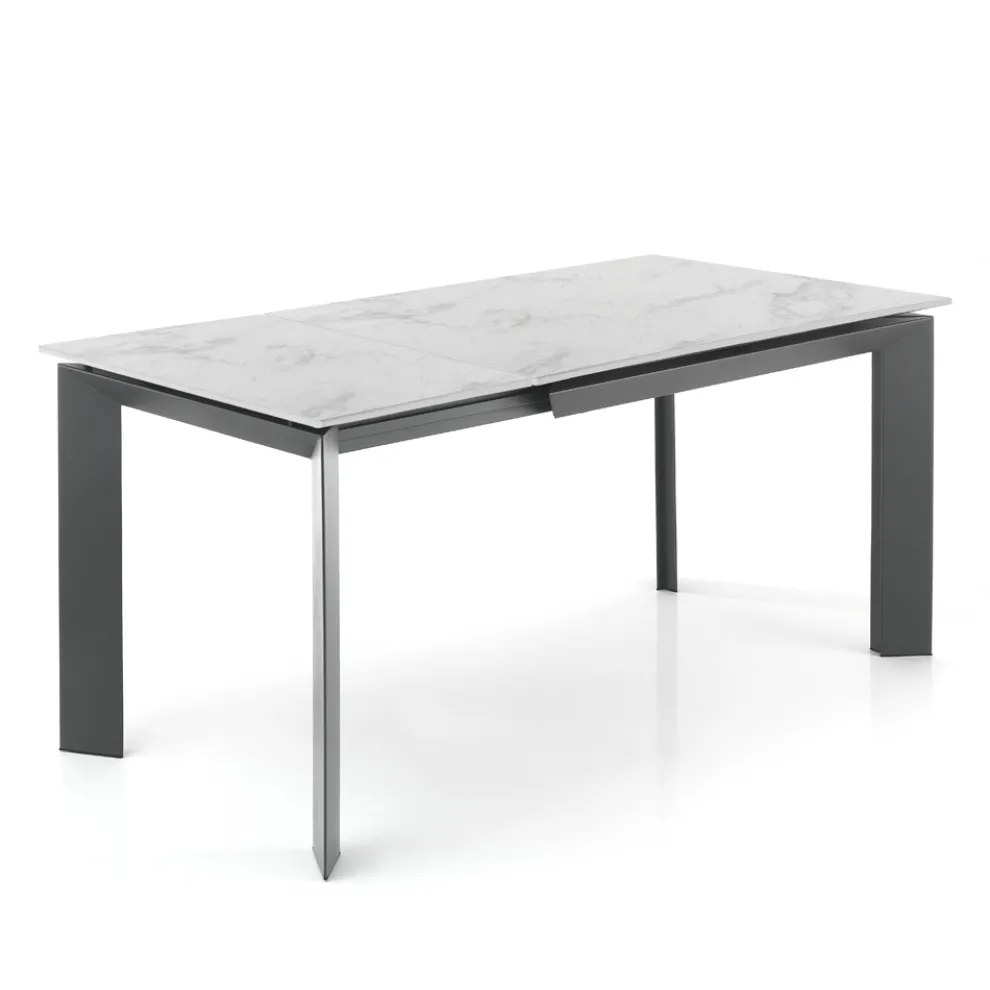 Ausziehbarer Tisch auf 170 cm aus Stahl und Keramik – Sphinx