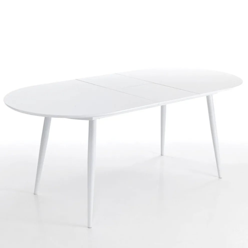 Ausziehbarer Tisch auf 200 cm aus Metall und weißem MDF – Lobster