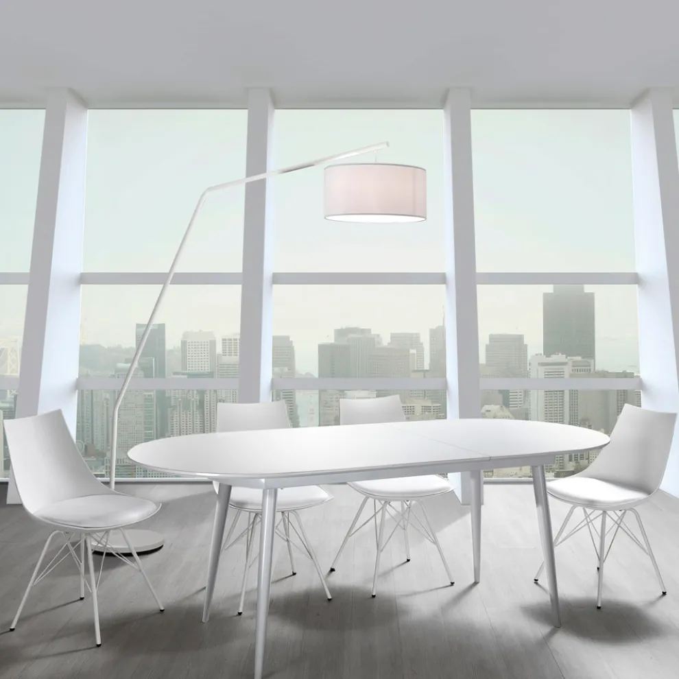 Ausziehbarer Tisch auf 200 cm aus Metall und weißem MDF – Lobster