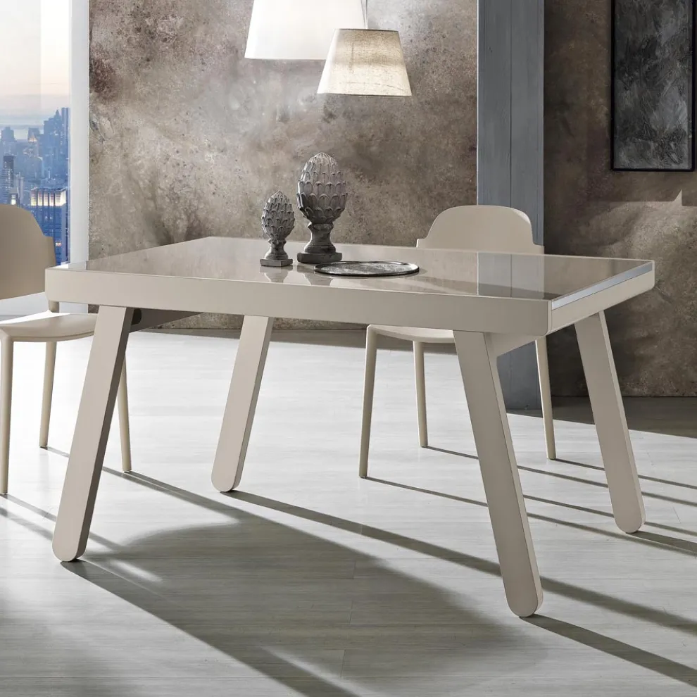 Ausziehbarer Tisch bis 240 cm aus lackiertem Holz Made in Italy - lackiert