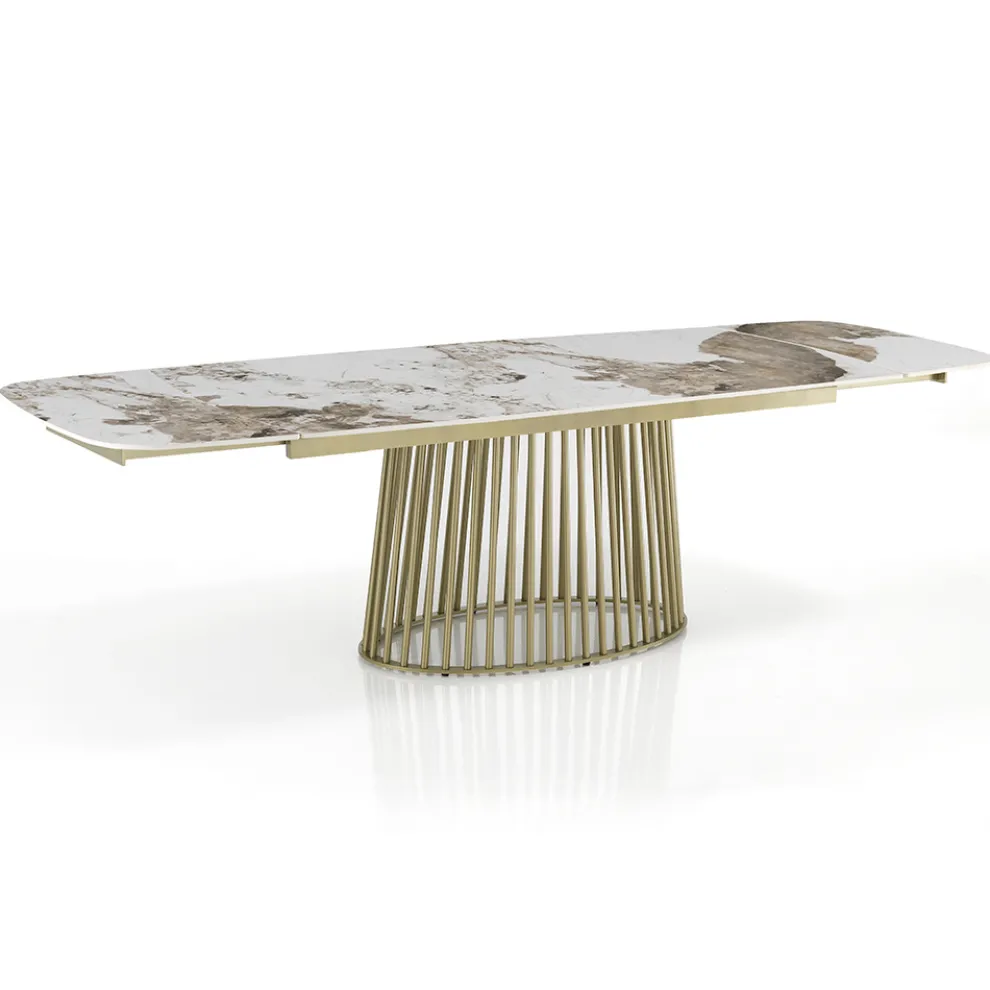Ausziehbarer Tisch bis 260 cm in Keramik-, Marmor- und Metallausführung - Veneto