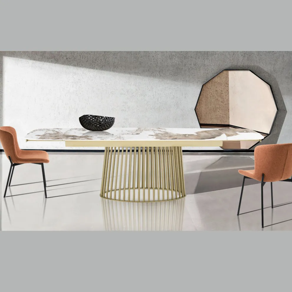 Ausziehbarer Tisch bis 260 cm in Keramik-, Marmor- und Metallausführung - Veneto