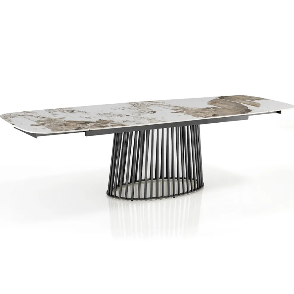 Ausziehbarer Tisch bis 260 cm in Keramik-, Marmor- und Metallausführung - Veneto