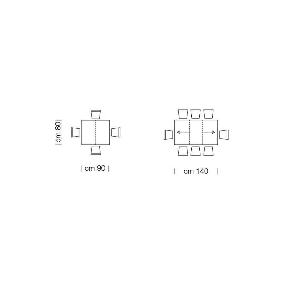 Ausziehbarer Tisch bis zu 470 cm aus Furnierholz Made in Italy – Gordito