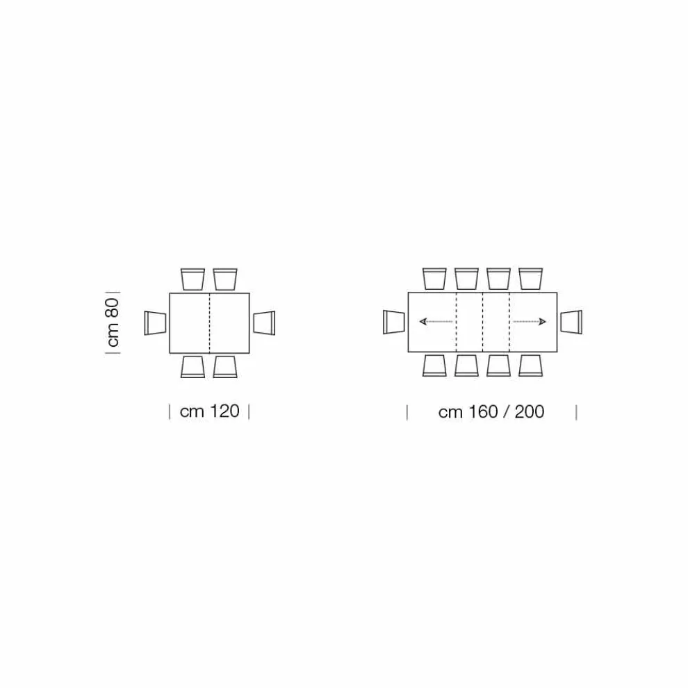 Ausziehbarer Tisch bis zu 470 cm aus Furnierholz Made in Italy – Gordito