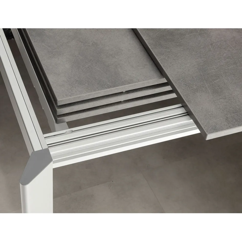 Ausziehbarer Tisch bis zu 3 Meter aus Aluminium und Urbino-Melamin