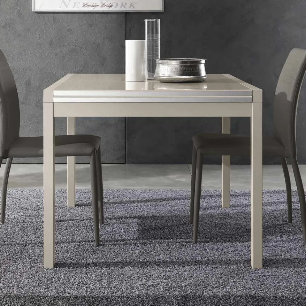 Ausziehbarer Tisch bis 240 cm in lackiertem Holzdesign Made in Italy - Jacobs