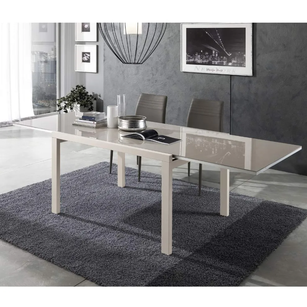 Ausziehbarer Tisch bis 240 cm in lackiertem Holzdesign Made in Italy - Jacobs