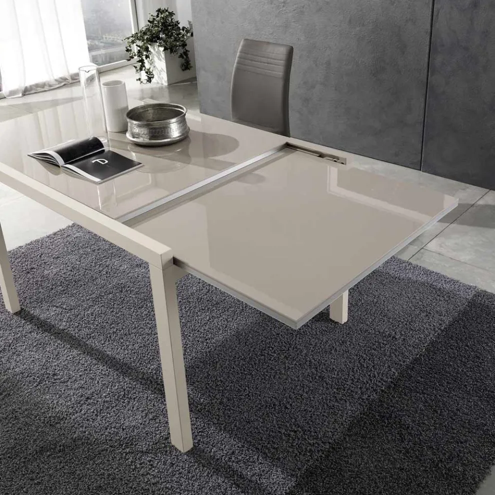 Ausziehbarer Tisch bis 240 cm in lackiertem Holzdesign Made in Italy - Jacobs