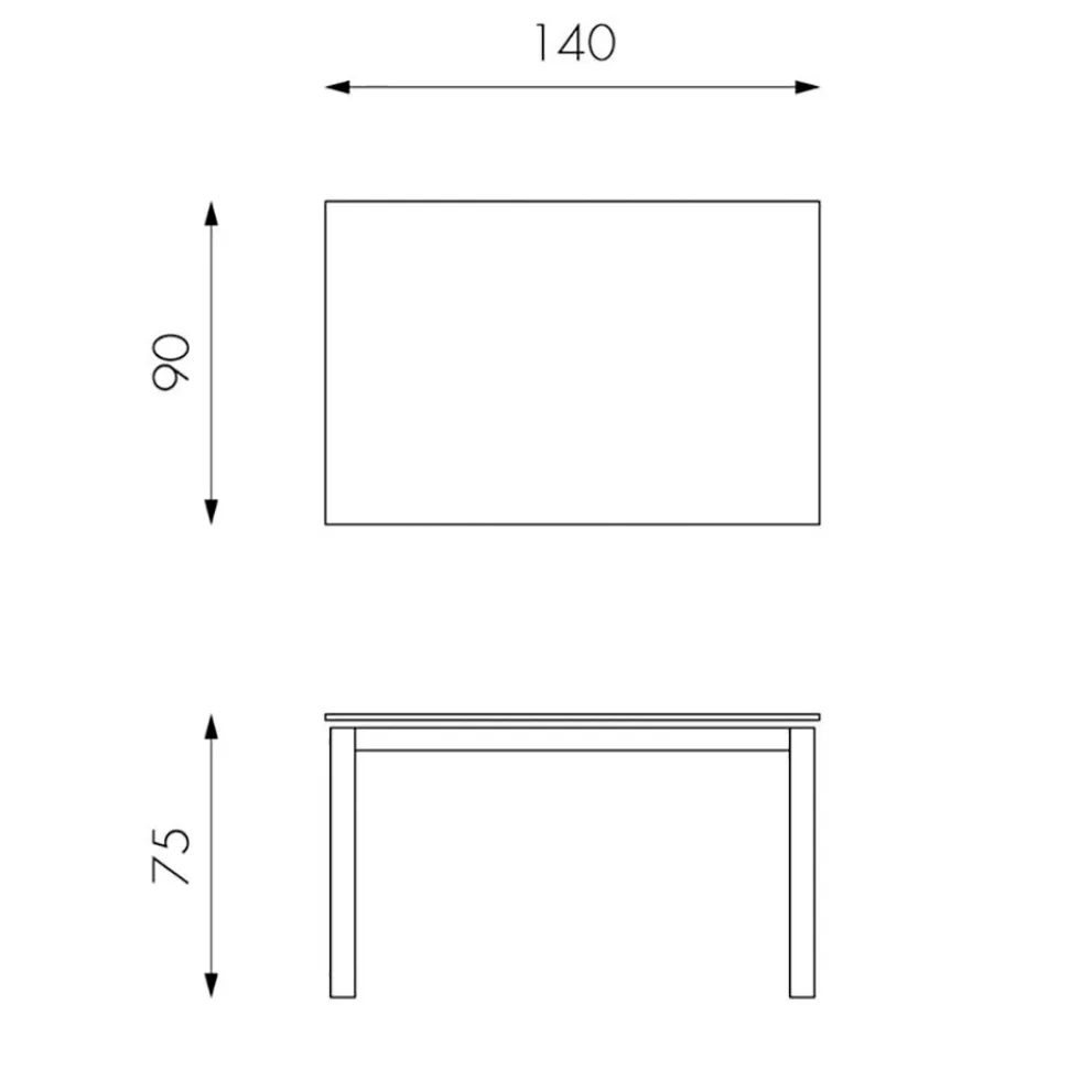 Ausziehbarer Tisch auf 220 cm aus Keramik und Metall – Nadia