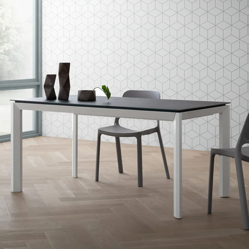 Ausziehbarer Tisch bis 240 cm Platte aus Laminam Made in Italy - Filiberto
