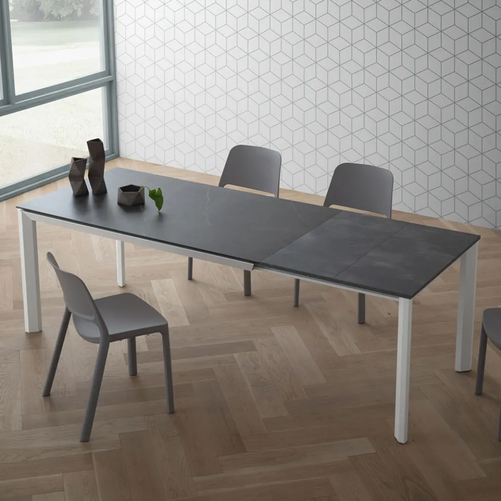 Ausziehbarer Tisch bis 240 cm Platte aus Laminam Made in Italy - Filiberto