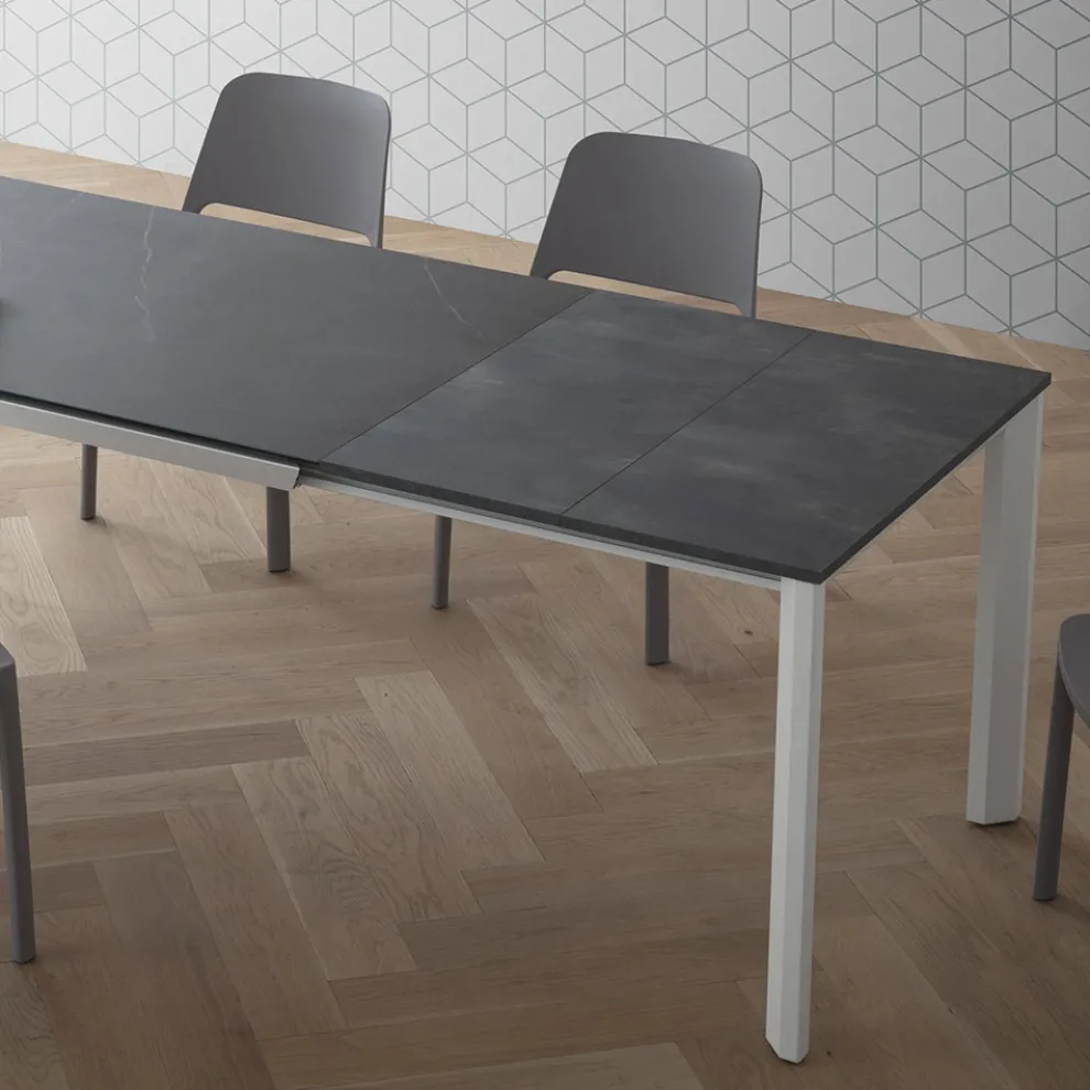 Ausziehbarer Tisch bis 240 cm Platte aus Laminam Made in Italy - Filiberto