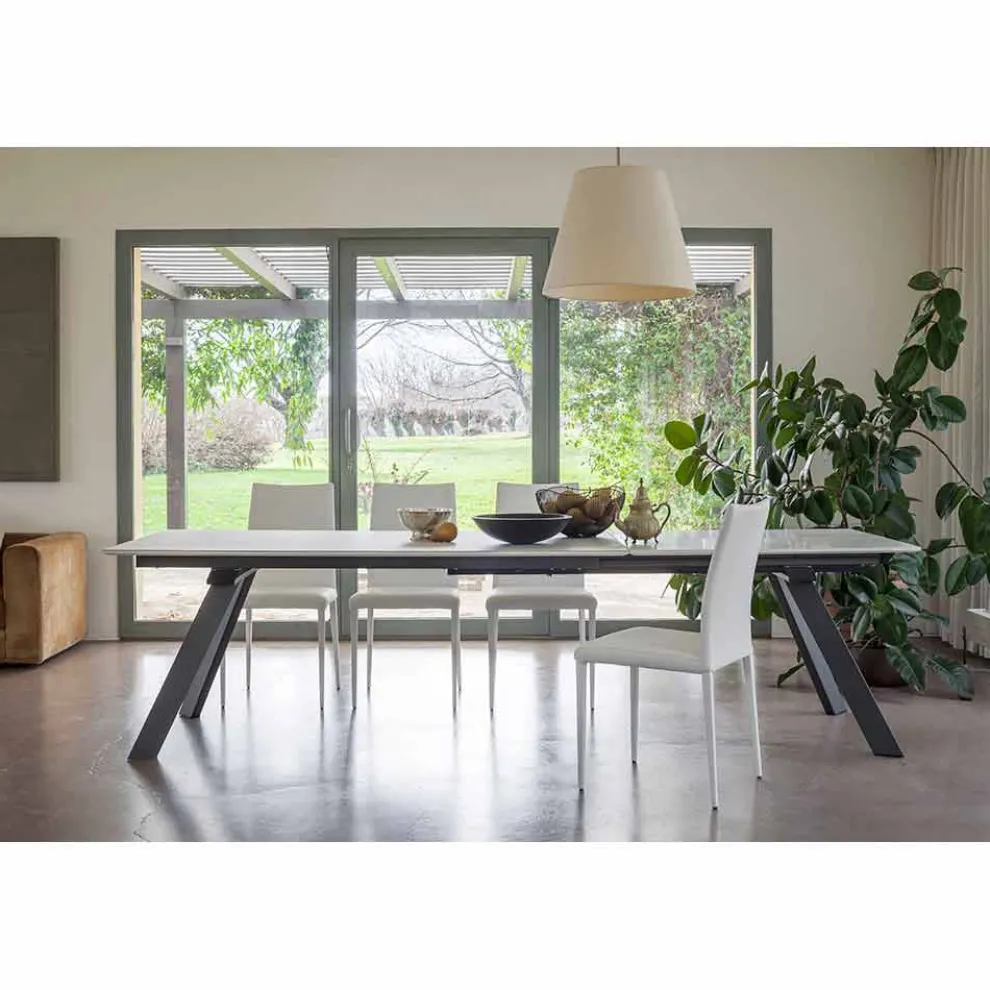 Ausziehbarer Tisch bis zu 2,8 Meter mit Keramikplatte Made in Italy - Paoluccio