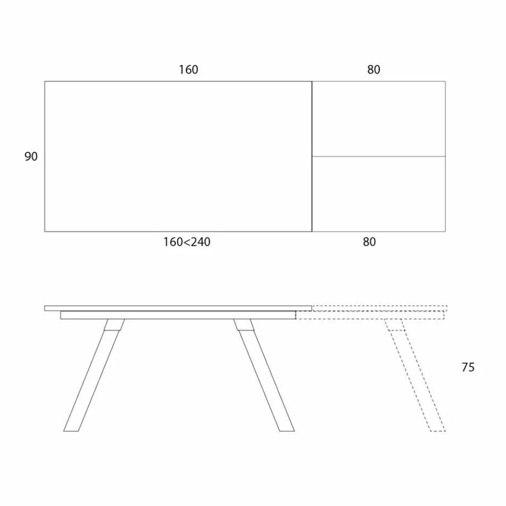 Ausziehbarer Tisch bis zu 2,8 Meter mit Keramikplatte Made in Italy - Paoluccio