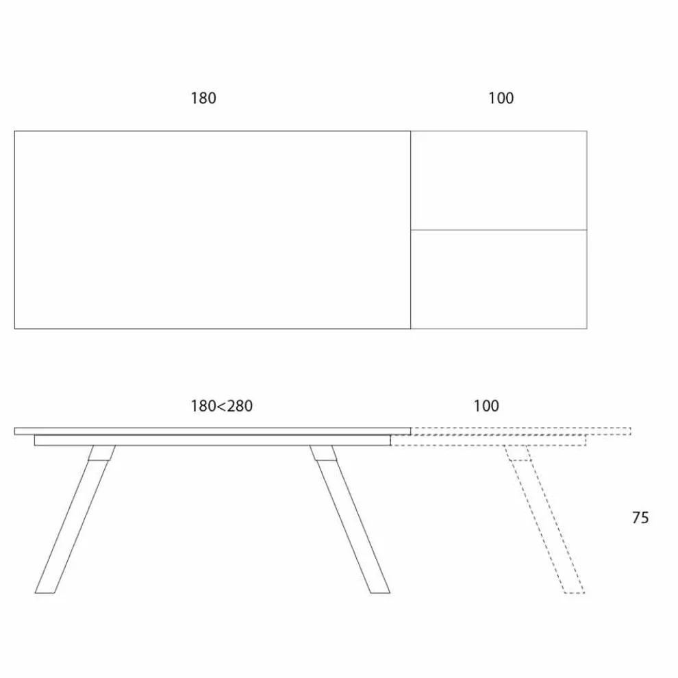 Ausziehbarer Tisch bis zu 2,8 Meter mit Keramikplatte Made in Italy - Paoluccio