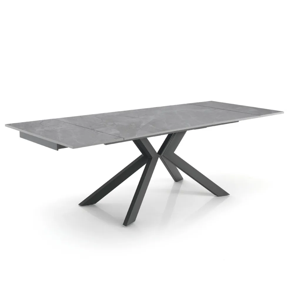 Ausziehbarer Tisch auf 240 cm aus Keramik mit Marmor-Finish – Chlor