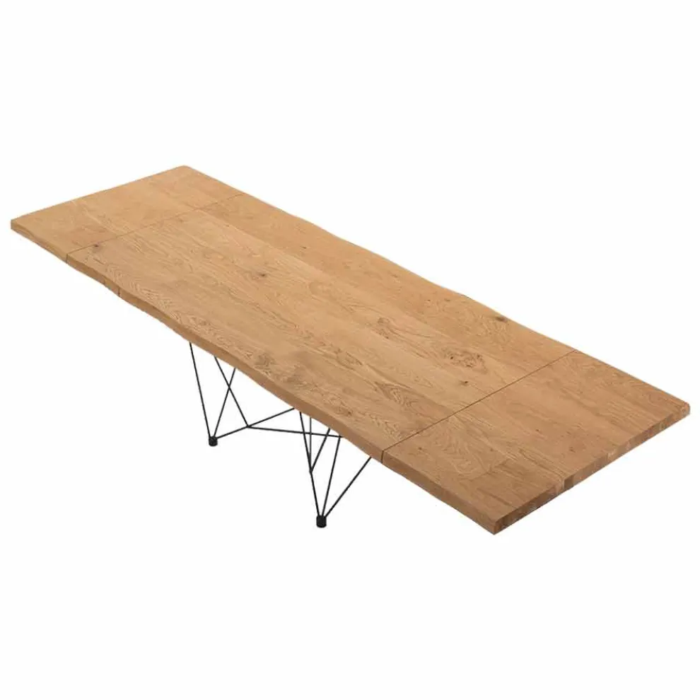 Ausziehbarer Tisch bis 300 cm aus furniertem Holz Made in Italy – Ezzellino