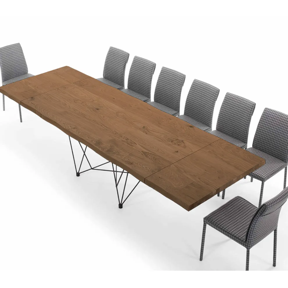 Ausziehbarer Tisch bis 300 cm aus furniertem Holz Made in Italy – Ezzellino