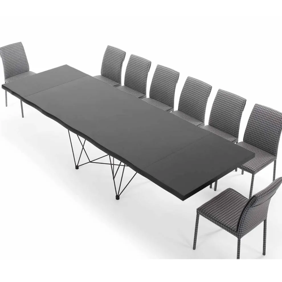 Ausziehbarer Tisch bis 300 cm aus furniertem Holz Made in Italy – Ezzellino