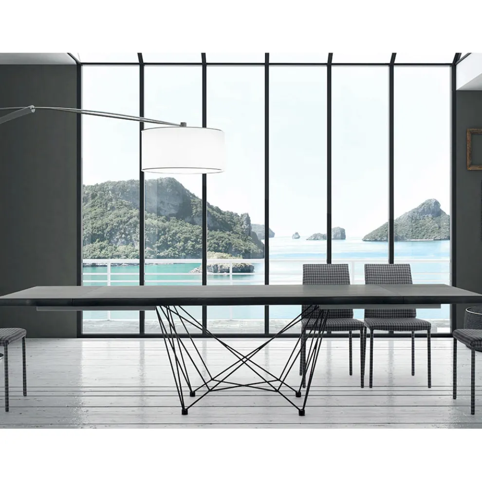 Ausziehbarer Tisch bis 300 cm aus furniertem Holz Made in Italy – Ezzellino