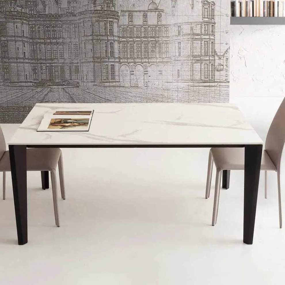 Ausziehbarer Tisch bis 290 cm aus Glaskeramik Made in Italy - Polonio