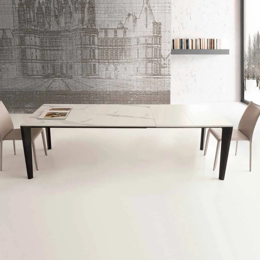 Ausziehbarer Tisch bis 290 cm aus Glaskeramik Made in Italy - Polonio