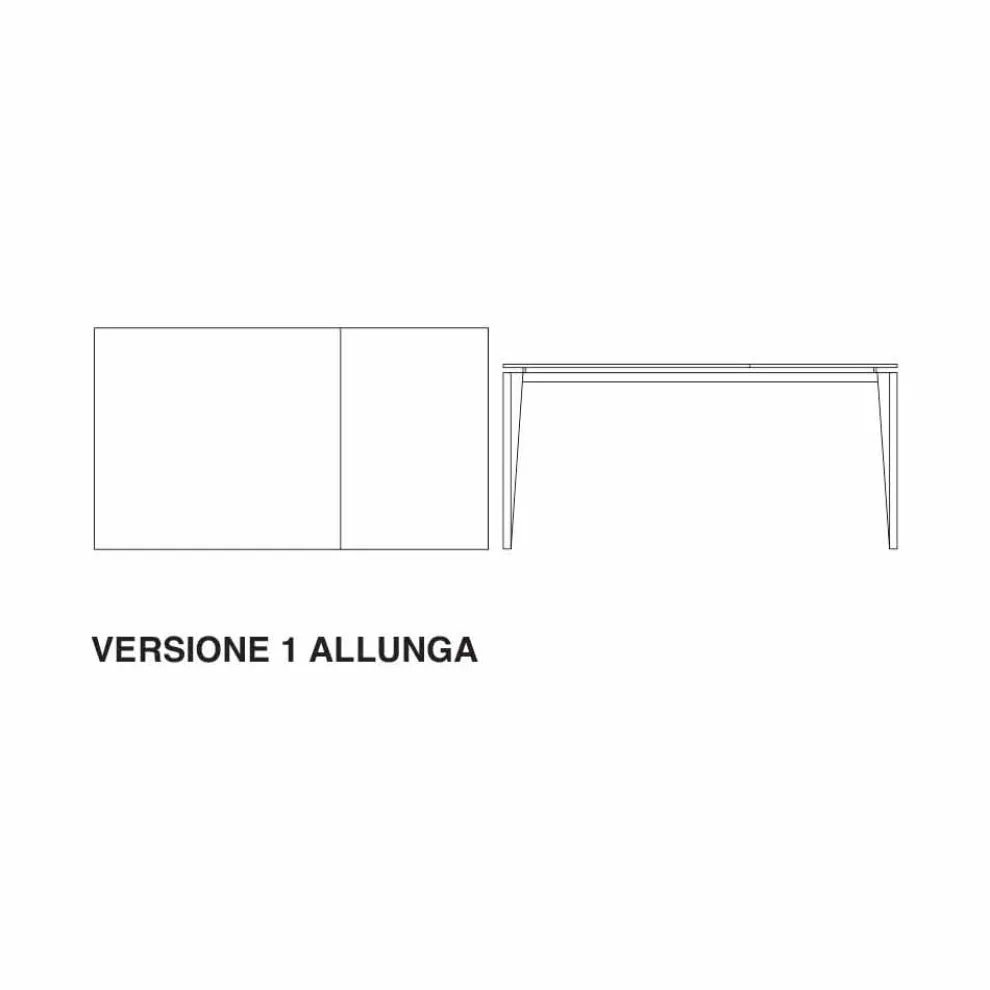 Ausziehbarer Tisch bis 290 cm aus Glaskeramik Made in Italy - Polonio