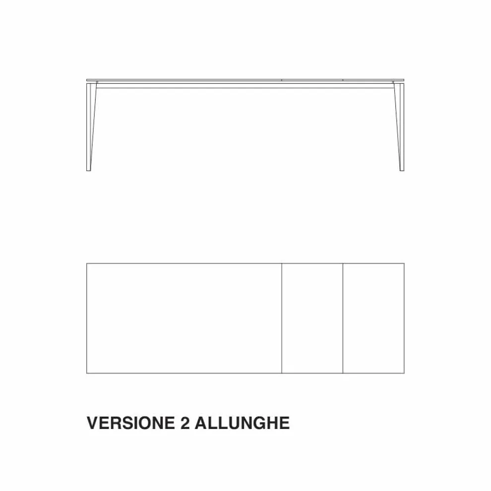 Ausziehbarer Tisch bis 290 cm aus Glaskeramik Made in Italy - Polonio