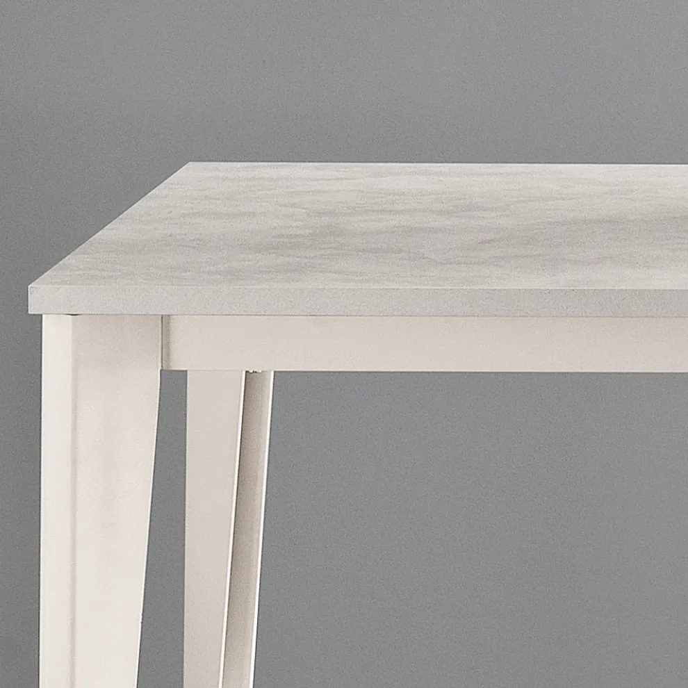 Ausziehbarer Tisch mit Melaminplatte aus eisweißem Zement - Ariel