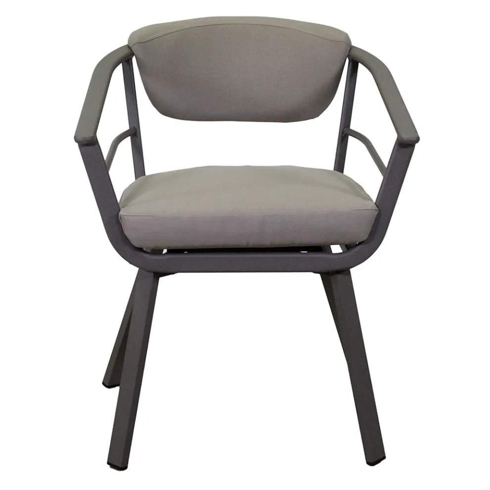 Outdoor-Sessel mit taubengrauem Aluminiumgestell - Righello