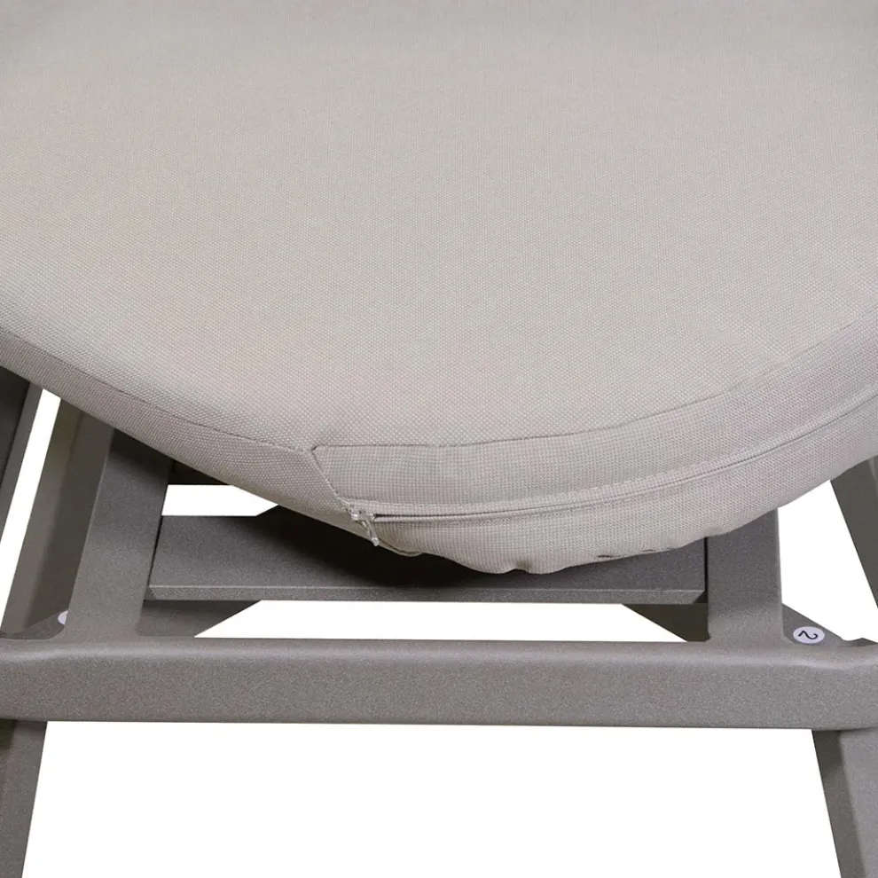 Outdoor-Sessel mit taubengrauem Aluminiumgestell - Righello