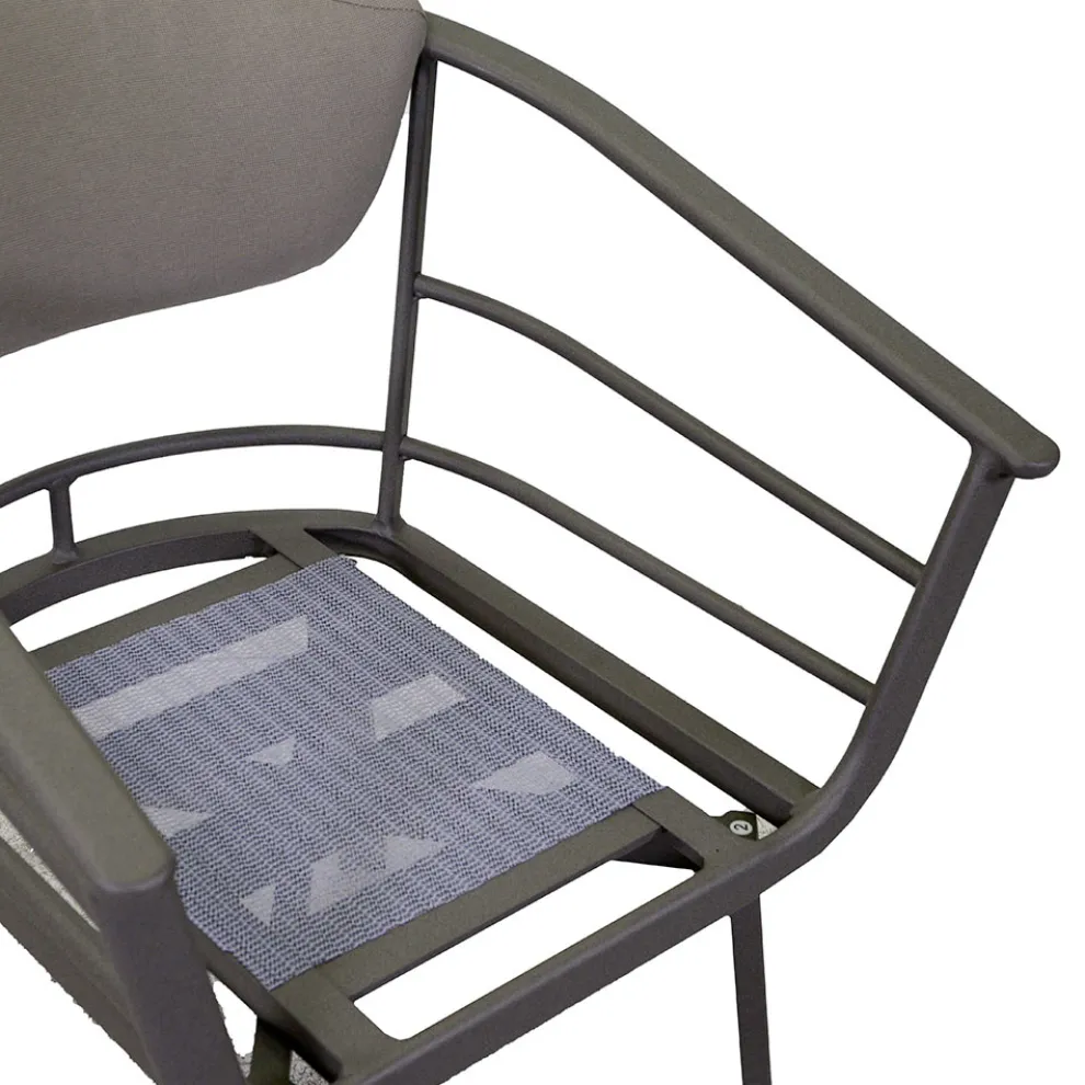 Outdoor-Sessel mit taubengrauem Aluminiumgestell - Righello